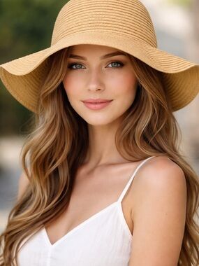 Madewell Wide Brim Tan Woven Straw Hat